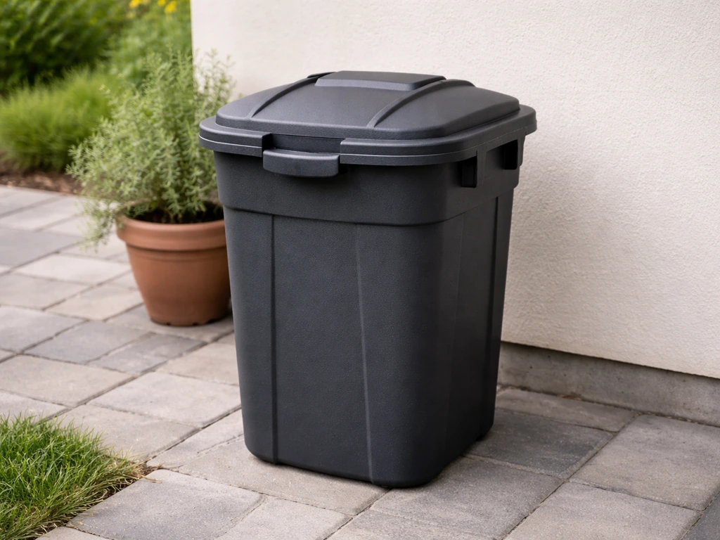 outdoor patio trash can with lid